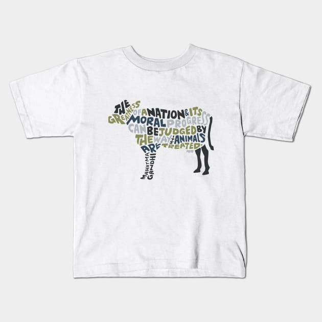 Great Nation Cow Kids T-Shirt by Wander On Words